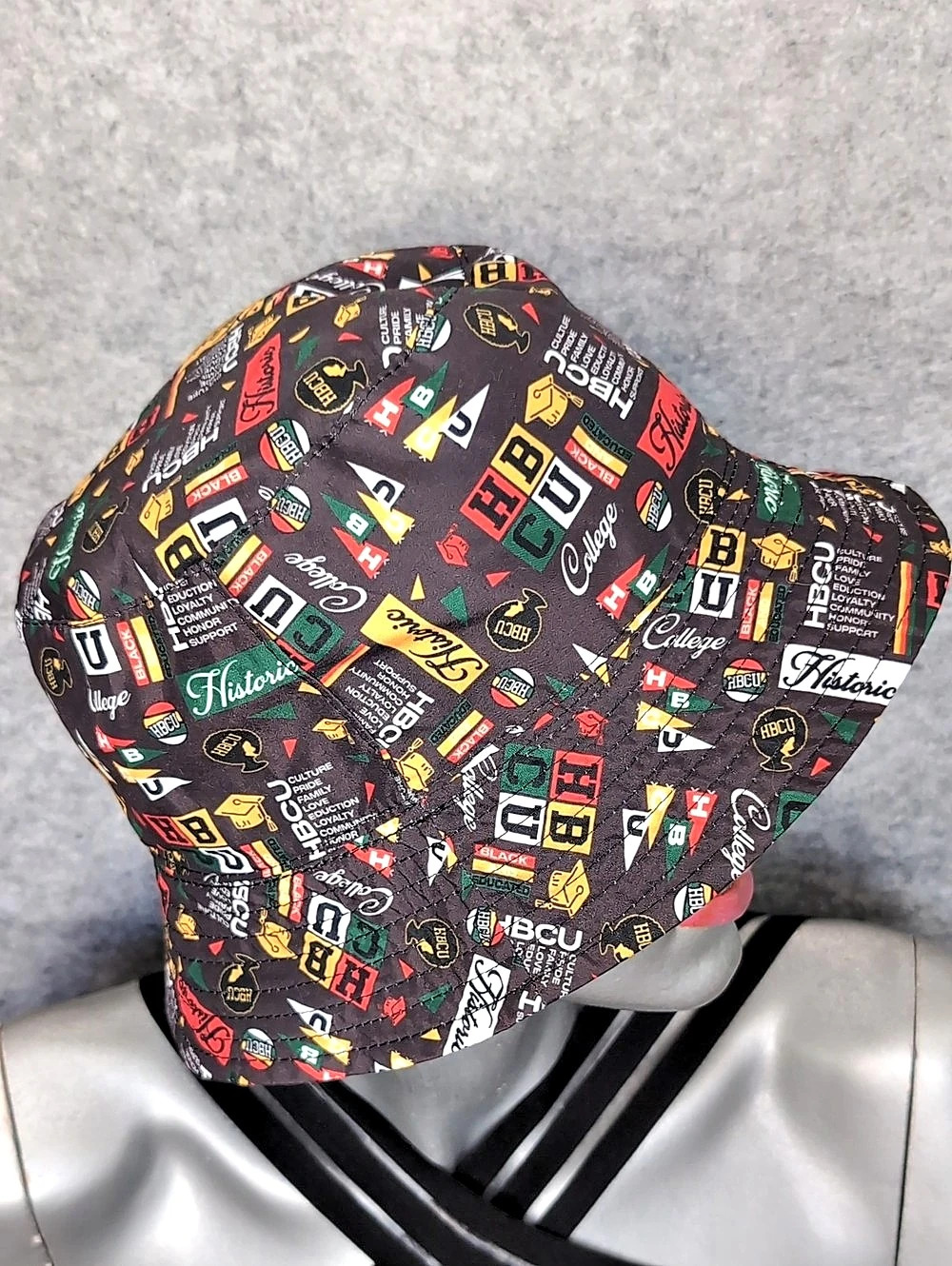 Reversible Bucket Hat in Blue & Black Good Condition